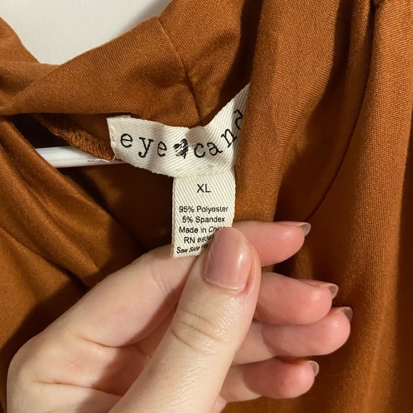 Burnt Orange Turtle Neck Crop Top - Picture 2 of 2